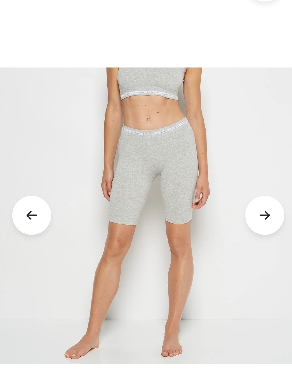 La SENZA Gray Seamless High-Waist Biker Shorts